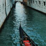 Experience a tranquil gondola ride through the historic canals of Venice with picturesque views.